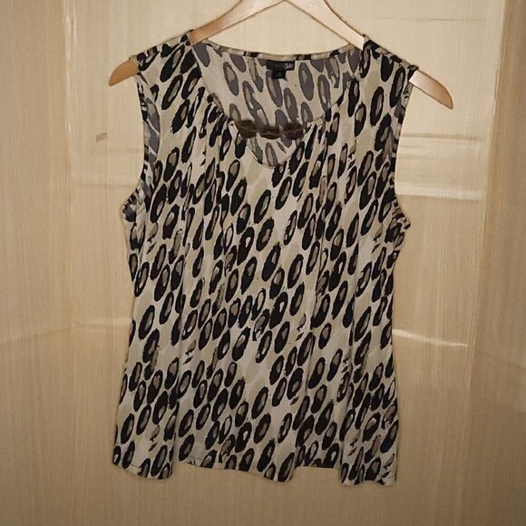 East 5th Womens Plus Leopard Print Stretchy Sleeveless Top 1X - Picture 1 of 5